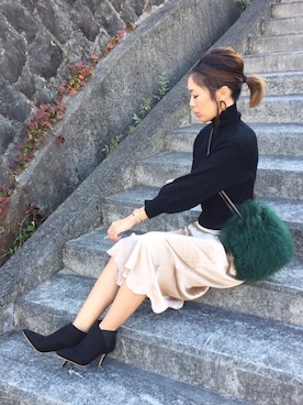 「Ungrid（アングリッド）のアイテム（ショルダーバッグ）」を使った、Ikumi さん（レディース・167cm）の秋コーディネート