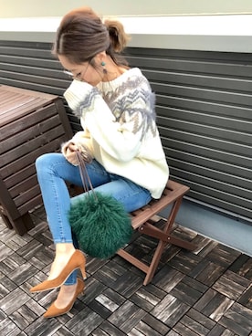 「Ungrid（アングリッド）のアイテム（ショルダーバッグ）」を使った、Ikumi さん（レディース・167cm）の冬コーディネート