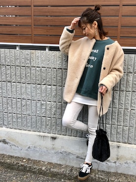 「harmonie（アルモニ）のアイテム」を使った、Ikumi さん（レディース・167cm）の冬コーディネート