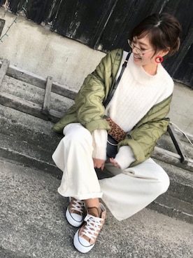 「KOBE LETTUCE（コウベレタス）のアイテム（ショルダーバッグ）」を使った、Ikumi さん（レディース・167cm）の冬コーディネート