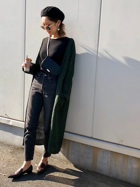 「アイテム（ボディバッグ/ウエストポーチ）」を使った、Ikumi さん（レディース・167cm）の冬コーディネート