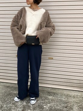 「RED CHOP WORKS（レッドチョップワークス）のアイテム（ジャケット/アウター）」を使った、Ikumi さん（レディース・167cm）の冬コーディネート