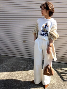 「Ungrid（アングリッド）のアイテム（その他シューズ）」を使った、Ikumi さん（レディース・167cm）の春コーディネート