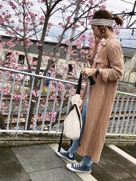 「ハイウエストデニム」｜Ikumi さん（レディース・167cm）の春コーディネート