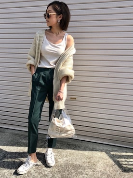 「Pierrot（ピエロ）のアイテム」を使った、Ikumi さん（レディース・167cm）の春コーディネート