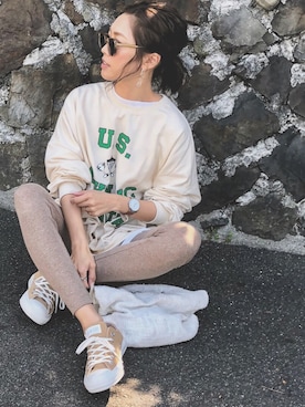 「harmonie（アルモニ）のアイテム」を使った、Ikumi さん（レディース・167cm）の春コーディネート