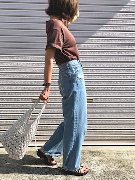 「ハイウエストデニム」｜Ikumi さん（レディース・167cm）の春コーディネート