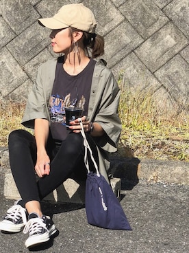 「キャップ女子」｜Ikumi さん（レディース・167cm）の春コーディネート