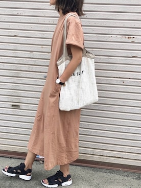 「UNIQLO（ユニクロ）のアイテム（ワンピース）」を使った、Ikumi さん（レディース・167cm）の夏コーディネート