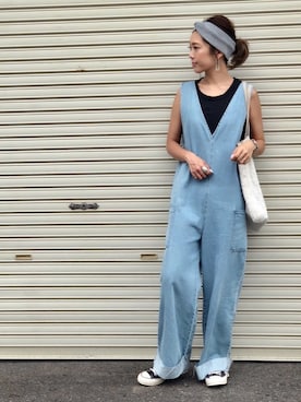 「ZARA（ザラ）のアイテム（オールインワン・サロペット）」を使った、Ikumi さん（レディース・167cm）の夏コーディネート
