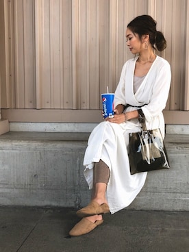 「SENSE OF PLACE by URBAN RESEARCH（センスオブプレイスバイアーバンリサーチ）のダブルリングワイドベルト（ベルト）」を使った、Ikumi さん（レディース・167cm）の夏コーディネート