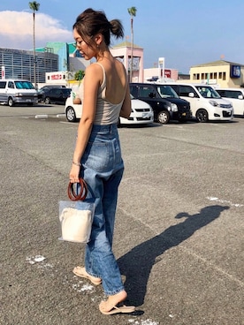 「ハイウエストデニム」｜Ikumi さん（レディース・167cm）の夏コーディネート