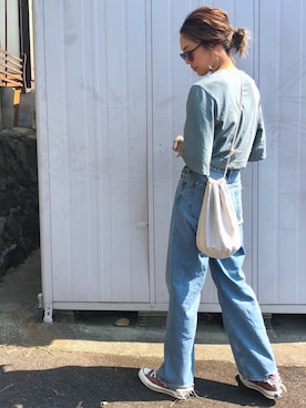 「ハイウエストデニム」｜Ikumi さん（レディース・167cm）の夏コーディネート