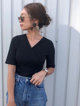 「Cookie Chocolate（クッキーチョコレート）のアイテム」を使った、Ikumi さん（レディース・167cm）の夏コーディネート