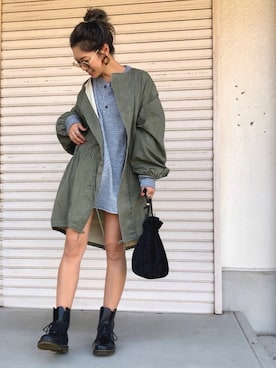「UNIQLO（ユニクロ）のワッフルヘンリーネックT（長袖）（Tシャツ/カットソー）」を使った、Ikumi さん（レディース・167cm）の秋コーディネート