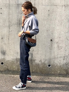 「SENSE OF PLACE by URBAN RESEARCH（センスオブプレイスバイアーバンリサーチ）のダブルリングワイドベルト（ベルト）」を使った、Ikumi さん（レディース・167cm）の秋コーディネート