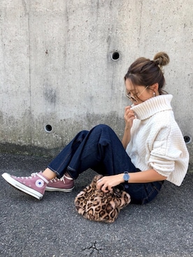 「ハイウエストデニム」｜Ikumi さん（レディース・167cm）の秋コーディネート