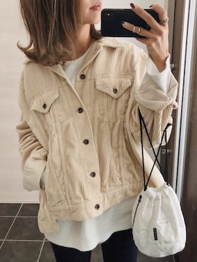 「アイテム（エコバッグ/サブバッグ）」を使った、Ikumi さん（レディース・167cm）の秋コーディネート