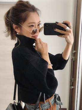 「titivate（ティティベイト）のアイテム（ニット/セーター）」を使った、Ikumi さん（レディース・167cm）の冬コーディネート