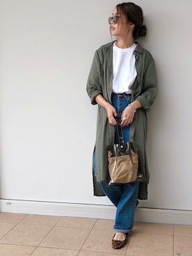 「Hanes」｜「アイテム（ワンピース/ドレス）」を使った、Ikumi さん（レディース・167cm）の春コーディネート