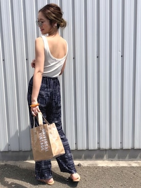 「ALLUMER（アリュメール）のアイテム」を使った、Ikumi さん（レディース・167cm）の夏コーディネート