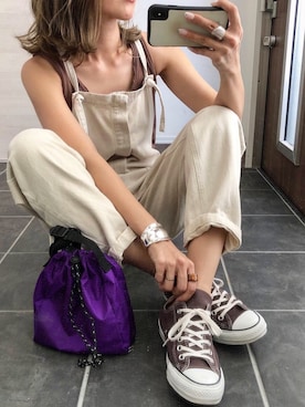 「ZARA（ザラ）のアイテム（オールインワン・サロペット）」を使った、Ikumi さん（レディース・167cm）の夏コーディネート