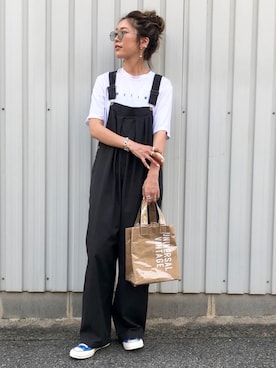 「DHOLIC（ディーホリック）のアイテム（トートバッグ）」を使った、Ikumi さん（レディース・168cm）の夏コーディネート