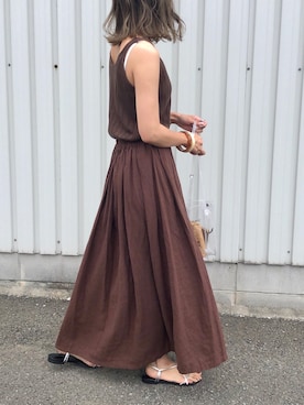 「UNE MANSION（ユヌマンション）のアイテム（タンクトップ）」を使った、Ikumi さん（レディース・168cm）の夏コーディネート