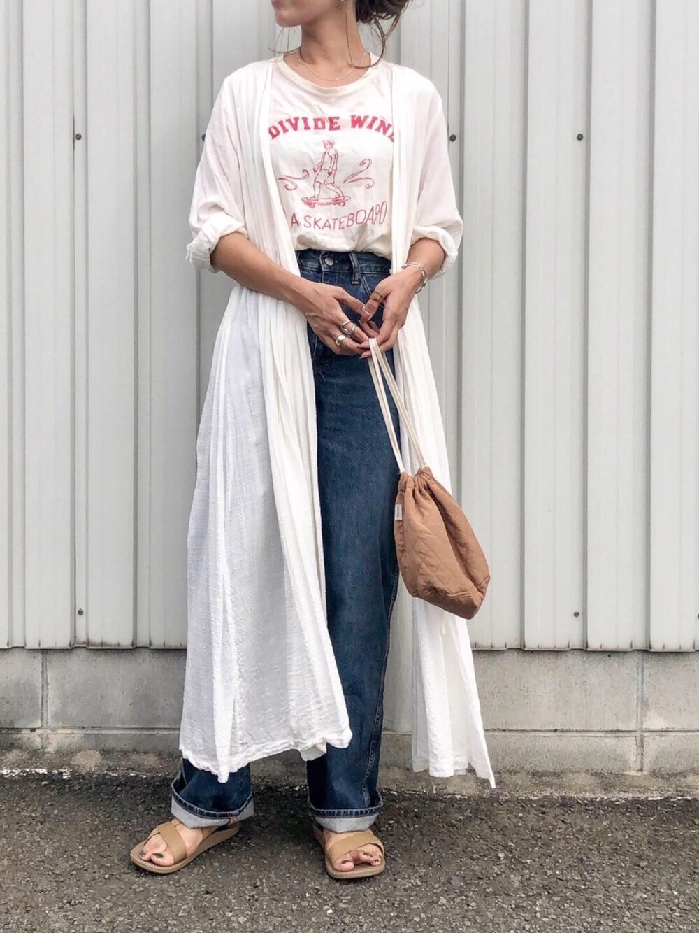 Ikumi さんの「ヴィンテージ加工スケボープリントコットンクルーネック半袖Tシャツ（select MOCA）」を使ったコーディネート
