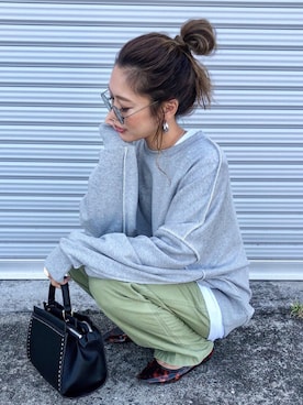 「RED CHOP WORKS（レッドチョップワークス）のアイテム（パンツ）」を使った、Ikumi さん（レディース・167cm）の秋コーディネート