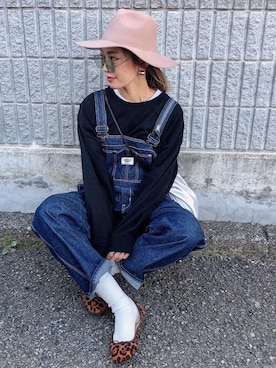 「OZOC（オゾック）のアイテム（帽子）」を使った、Ikumi さん（レディース・167cm）の秋コーディネート