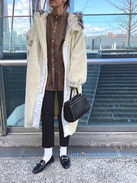 「FRAMeWORK（フレームワーク）のアイテム」を使った、Ikumi さん（レディース・167cm）の冬コーディネート