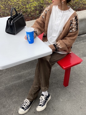 「BEAUTY&YOUTH UNITED ARROWS（ビューティーアンドユースユナイテッドアローズ）のアイテム（ボストンバッグ）」を使った、Ikumi さん（レディース・167cm）の冬コーディネート