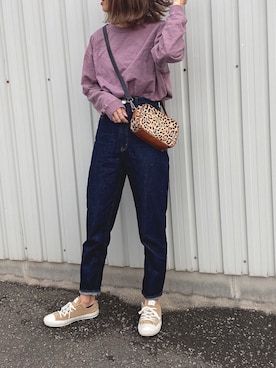 「ハイウエストデニム」｜Ikumi さん（レディース・167cm）の冬コーディネート