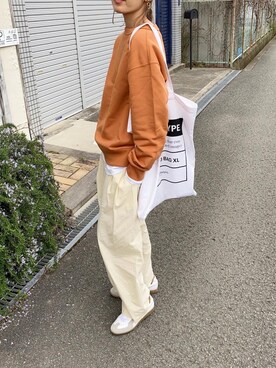 「GERMAN TRAINER（ジャーマントレーナー）のアイテム」を使った、Ikumi さん（レディース・167cm）の春コーディネート