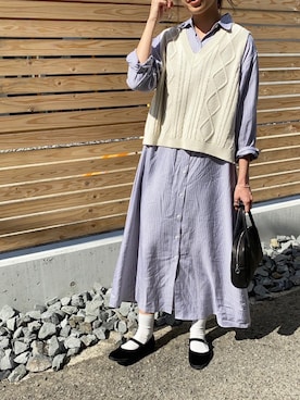 「JOURNAL STANDARD relume（ジャーナルスタンダード　レリューム）のアイテム（シャツワンピース）」を使った、Ikumi さん（レディース・167cm）の春コーディネート