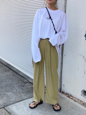 「FREAK'S STORE（フリークスストア）のアイテム（サンダル）」を使った、Ikumi さん（レディース・167cm）の春コーディネート