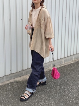 「Hanes」｜「アイテム（財布/小物）」を使った、Ikumi さん（レディース・167cm）の春コーディネート