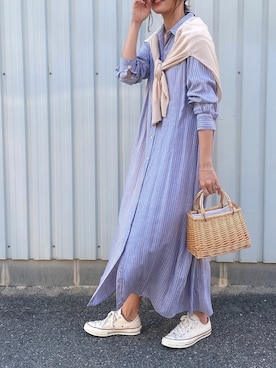 「JOURNAL STANDARD relume（ジャーナルスタンダード　レリューム）のアイテム（シャツワンピース）」を使った、Ikumi さん（レディース・167cm）の春コーディネート