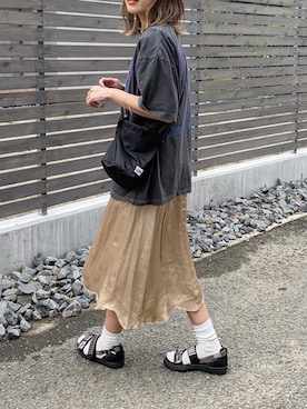 「アイテム（Tシャツ/カットソー、その他）」を使った、Ikumi さん（レディース・167cm）の夏コーディネート