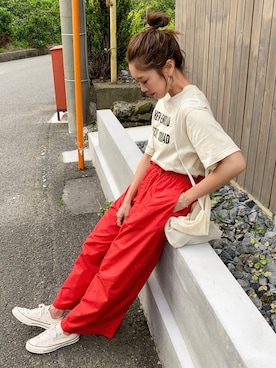 「THE SHINZONE（ザ　シンゾーン）のアイテム（Tシャツ/カットソー）」を使った、Ikumi さん（レディース・167cm）の夏コーディネート