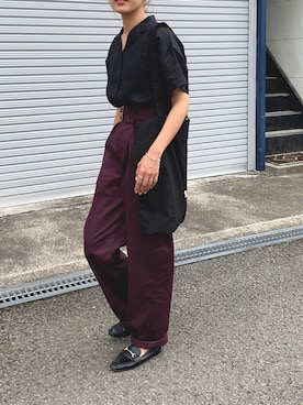 「MUJI Labo（ムジラボ）のアイテム」を使った、Ikumi さん（レディース・167cm）の夏コーディネート