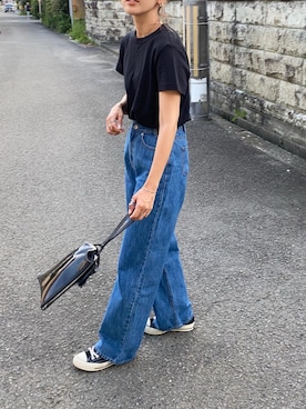 「ハイウエストデニム」｜Ikumi さん（レディース・167cm）の夏コーディネート