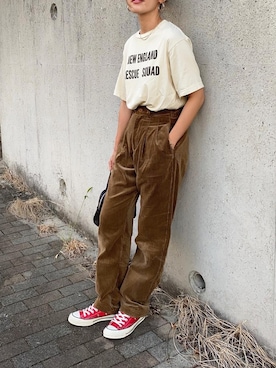 「THE SHINZONE（ザ　シンゾーン）のアイテム（Tシャツ/カットソー）」を使った、Ikumi さん（レディース・167cm）の秋コーディネート