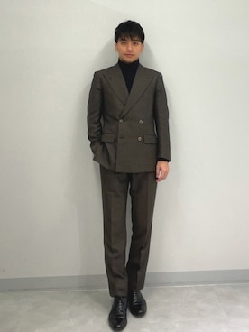 「アイテム（フォーマルスーツ/小物、ブラック系）」を使った、amonさん（メンズ・174cm）の冬コーディネート