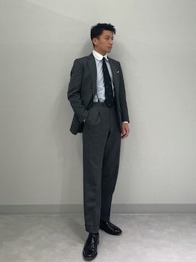 「HUGO BOSS（ヒューゴボス）のアイテム（フォーマルスーツ/小物）」を使った、amonさん（メンズ・174cm）の冬コーディネート
