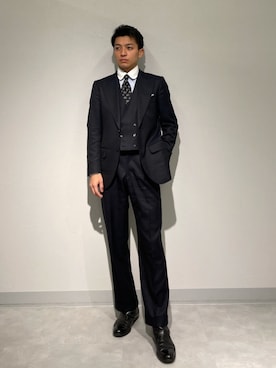 「アイテム（ビジネスシャツ）」を使った、amonさん（メンズ・174cm）の冬コーディネート