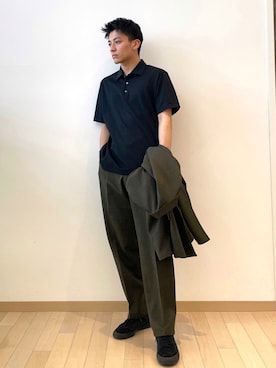 「アイテム（ポロシャツ）」を使った、amonさん（メンズ・174cm）の春コーディネート