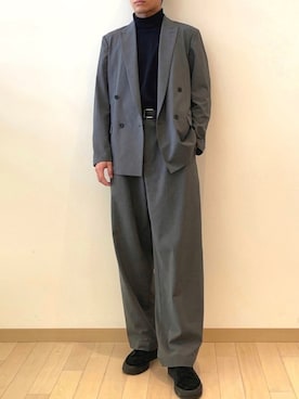 「UNIQLO（ユニクロ）のソフトタッチタートルネックT（長袖）（Tシャツ/カットソー）」を使った、amonさん（メンズ・174cm）の春コーディネート