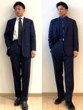「アイテム（ビジネスシャツ）」を使った、amonさん（メンズ・174cm）の春コーディネート